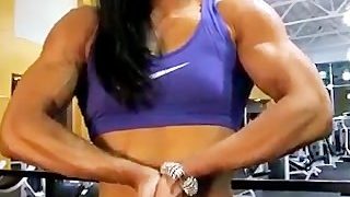 Asian Female Bodybuilder Hulking Out