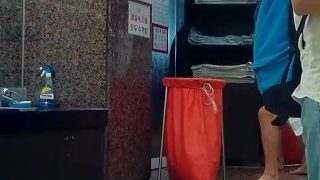 Korean Spa Sauna Locker Room Guy with Hot Cut Cock