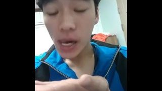 Korean boy eating own cum 3