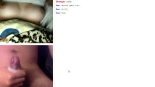 Korean Man cums while watching big tits on omegle