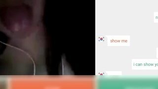 Omegle Asian girl big boobs masturbate while watch big cock webcam