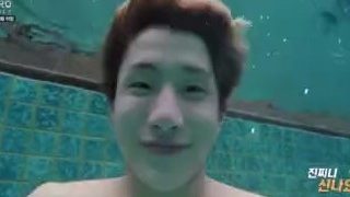 K-Pop boys having fun in the pool