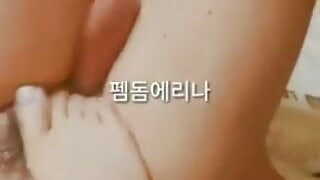 Korean femdom footjob